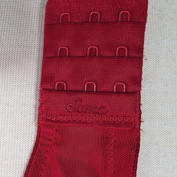 Soma Sensuous Lace Red Bra Size 38D Preowned - Picture 7 of 7